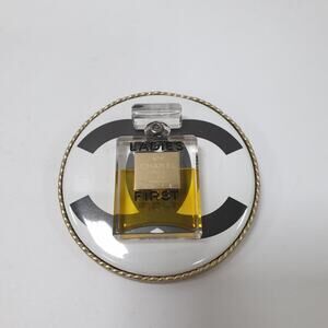 Chanel Ladies First Perfume Bottle Gold Black Clear Brooch